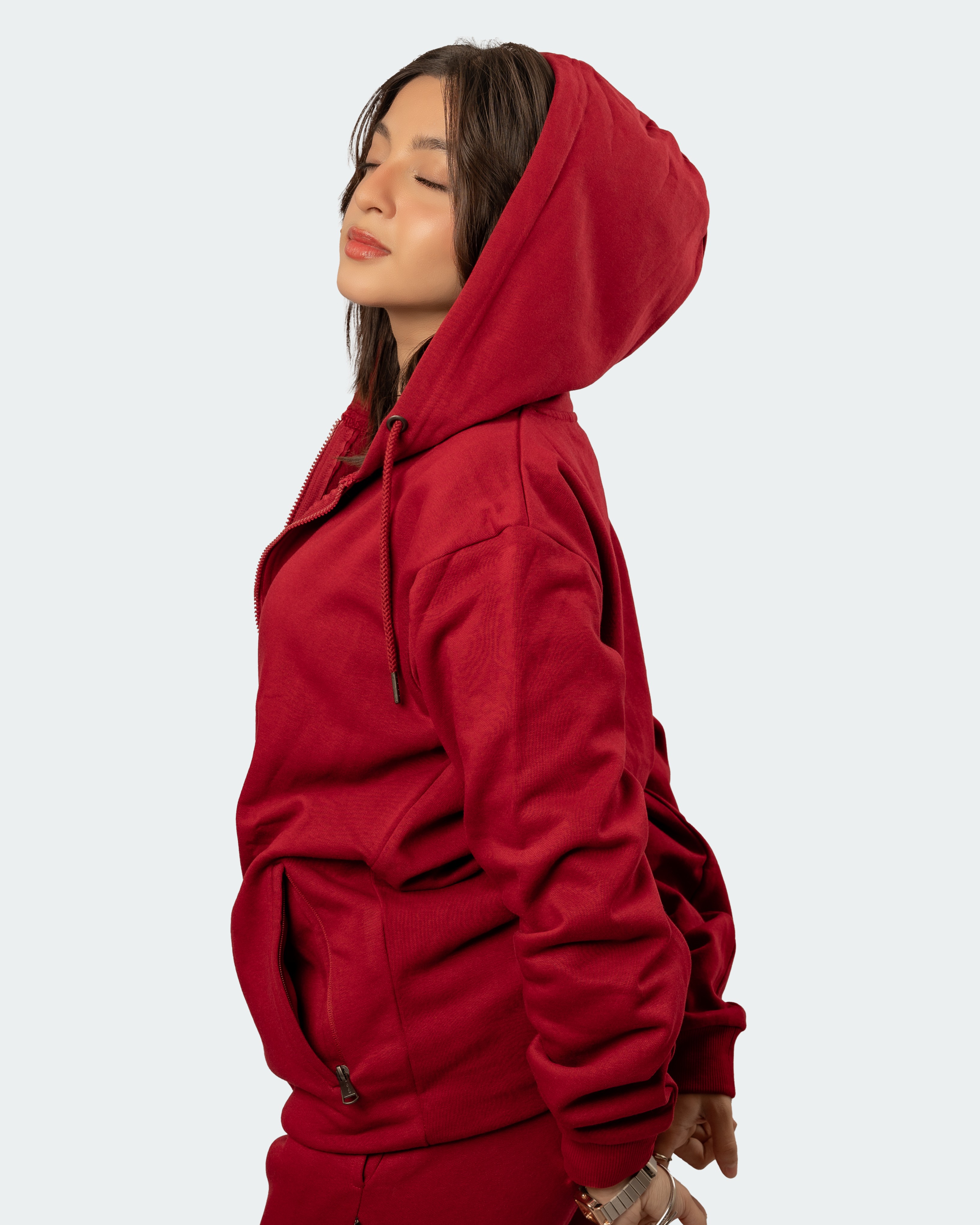 Elite Wine Red Full Sleeve Zipper Hoodie - photo 2