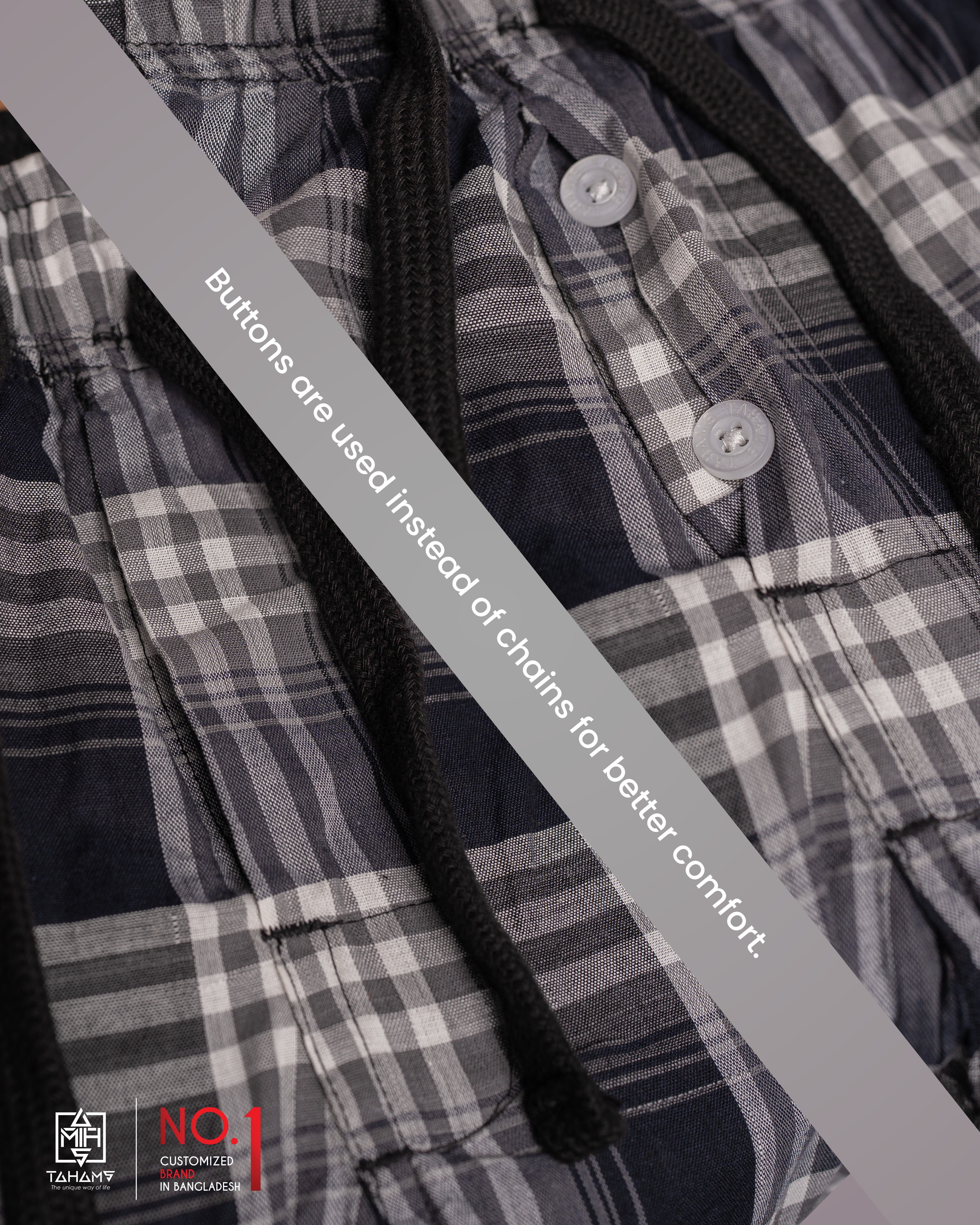 	Black Check Relaxed Fit Trouser   - photo 2