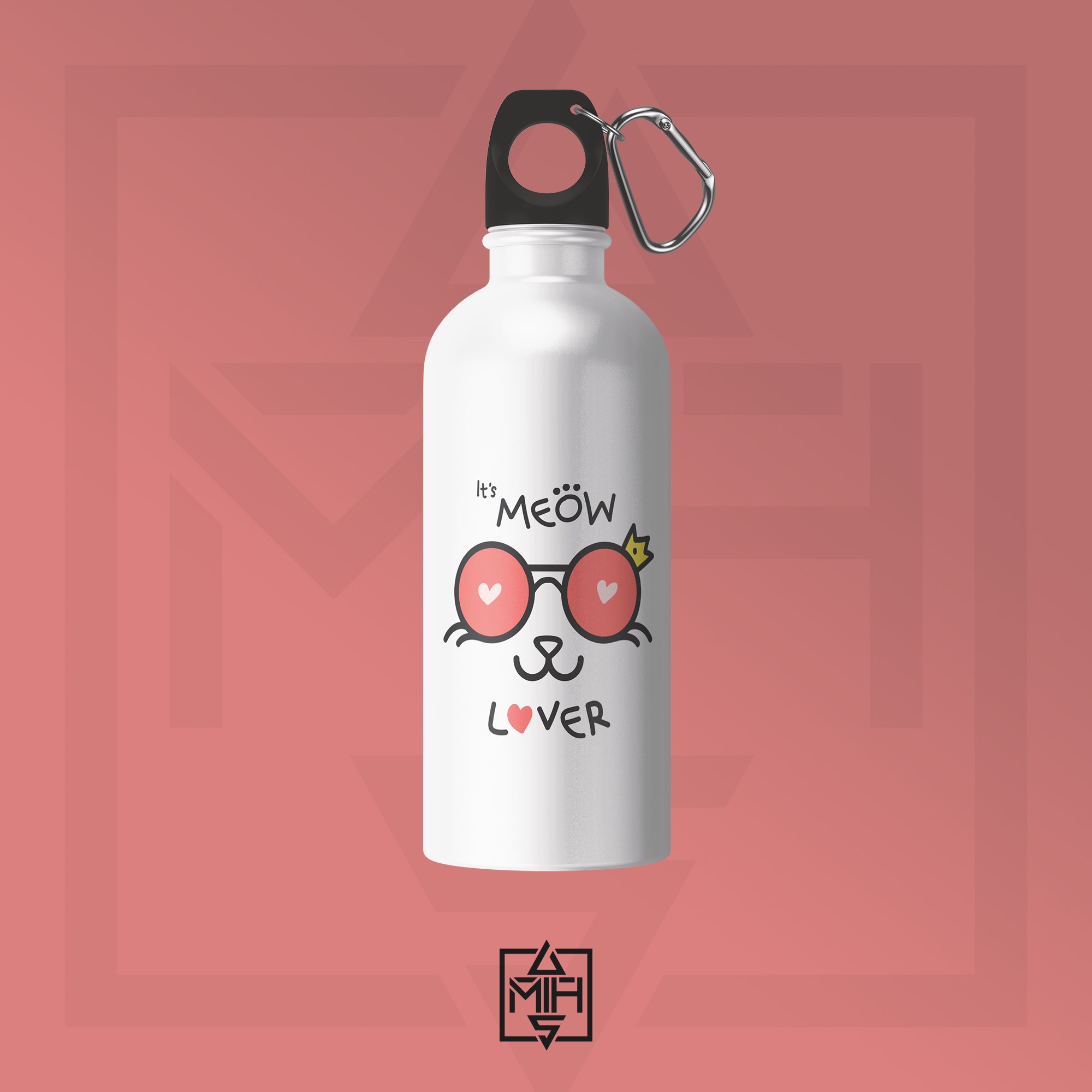Custom Cat Lover Water Bottle - 600ML - photo 1