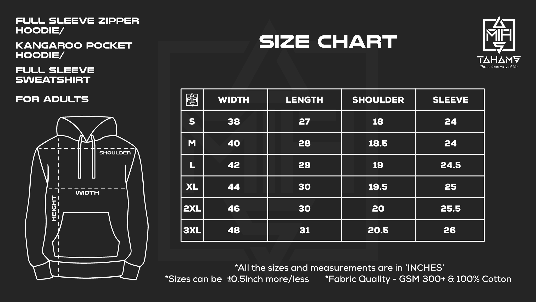 Size chart