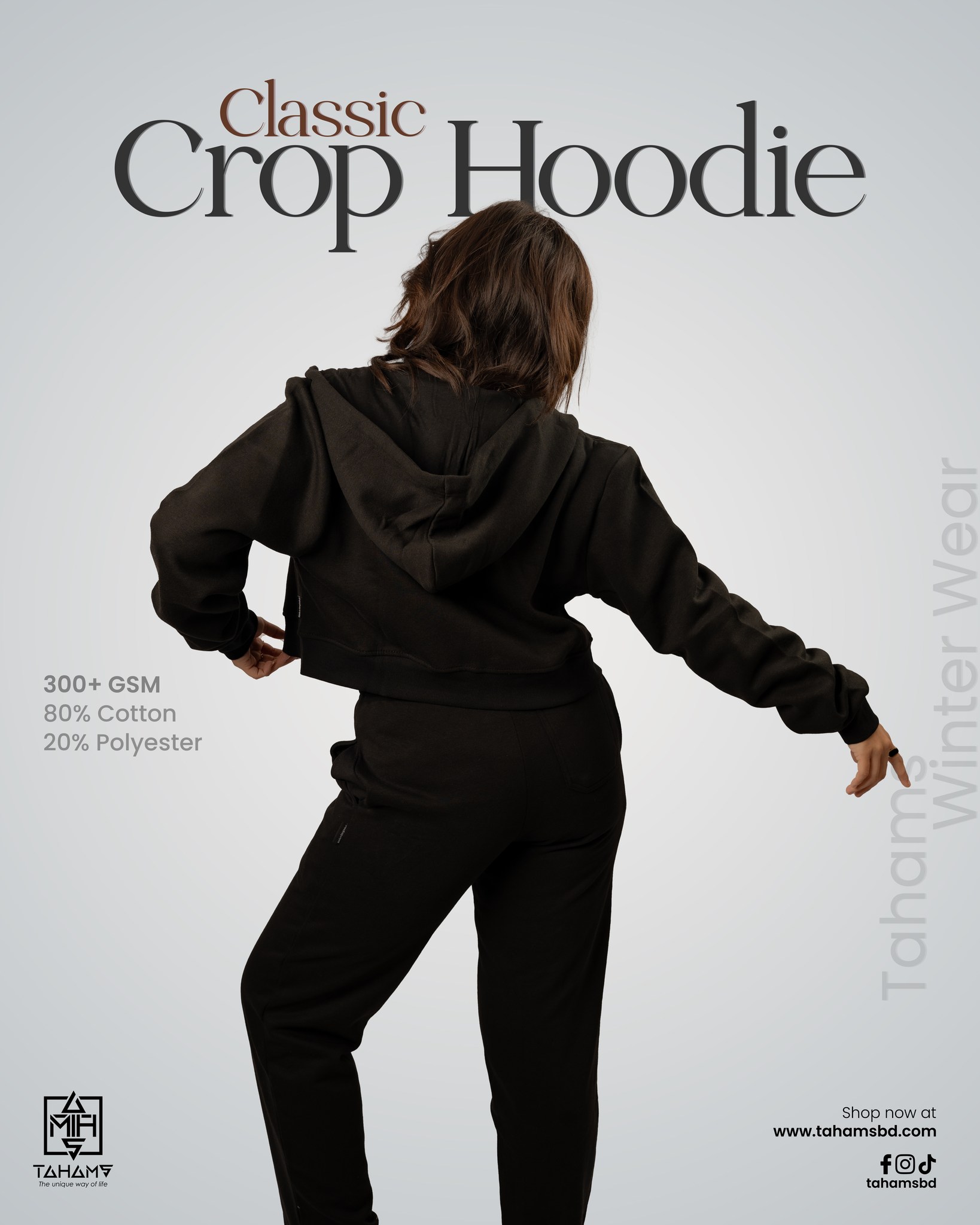 Classic Raven Black Crop zipper hoodie - photo 2
