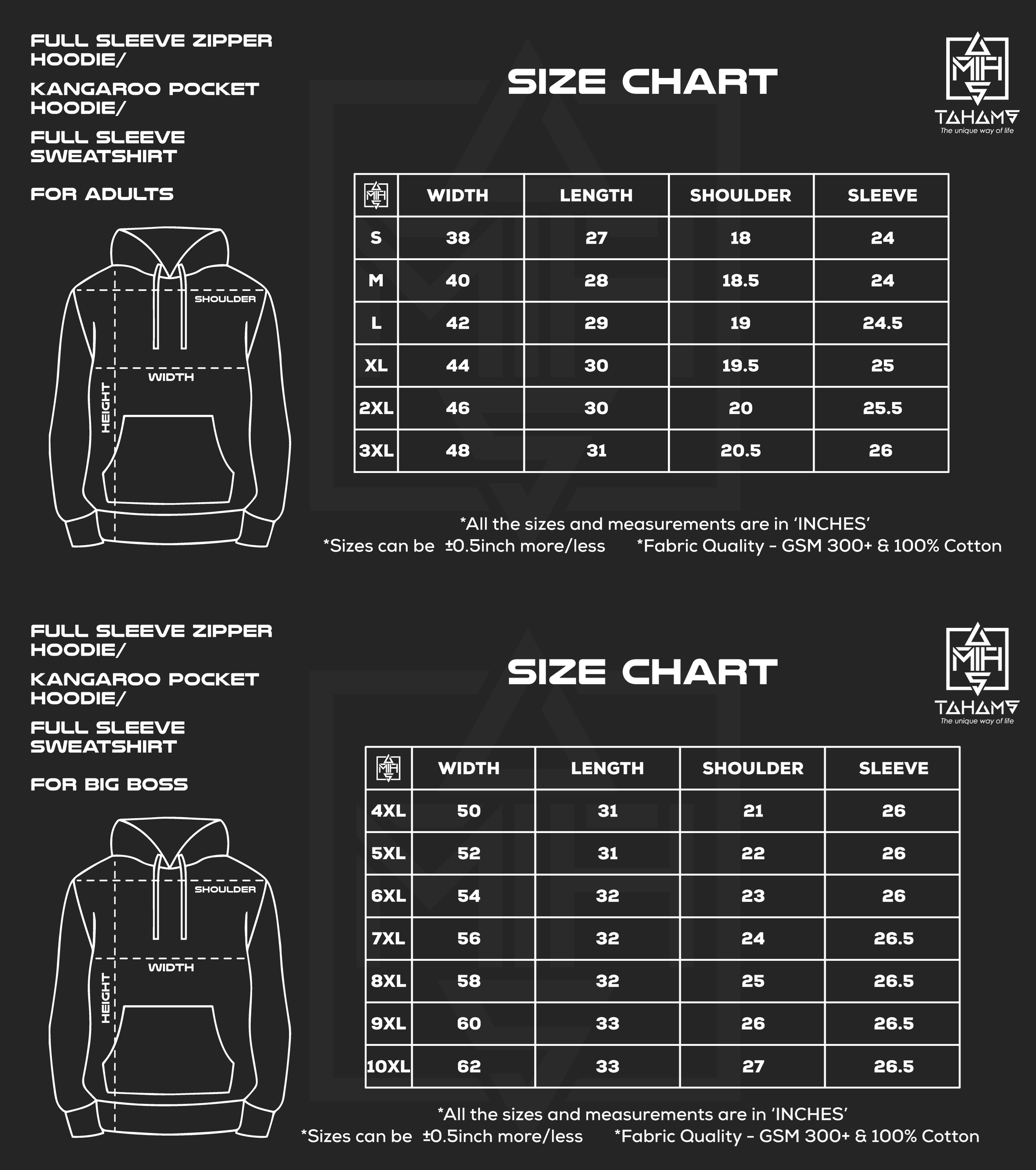 Size chart