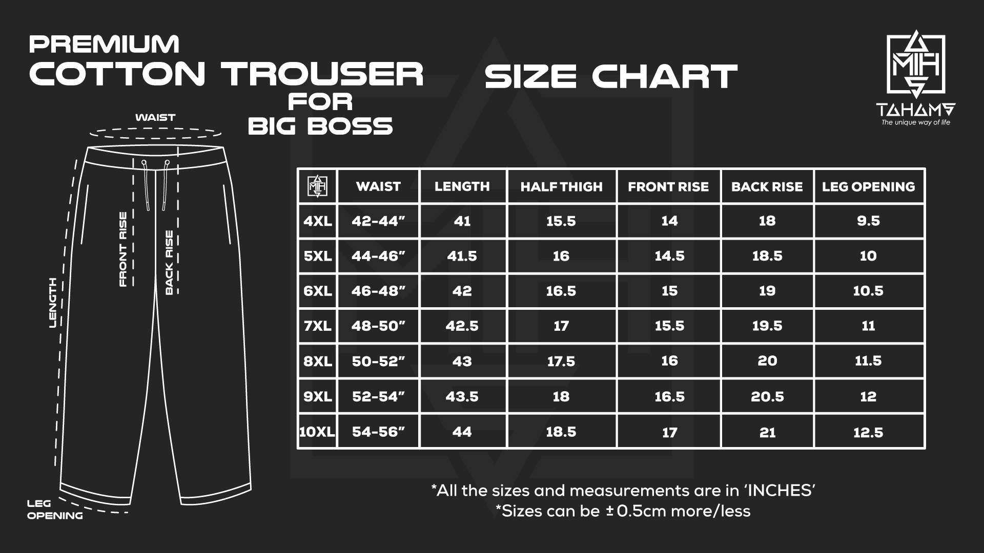 Size chart