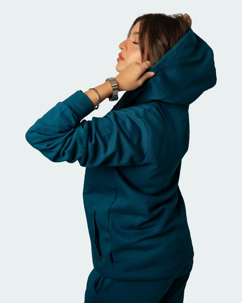Elite Aquamarine Full Sleeve Zipper Hoodie