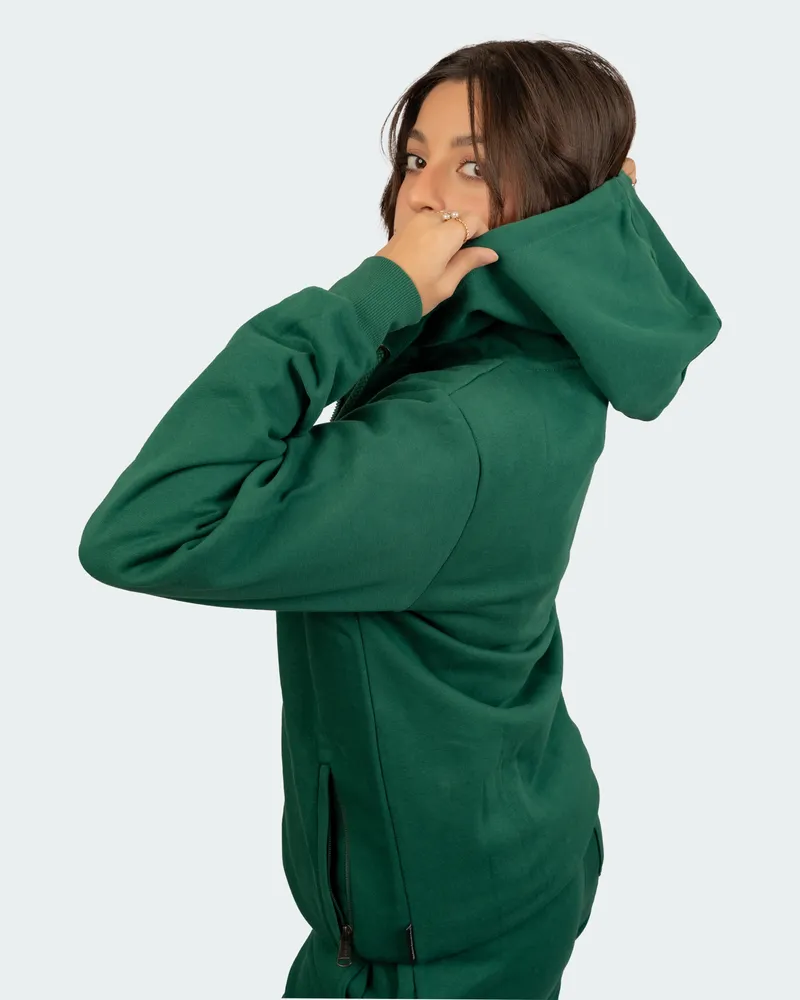 Elite Emerald Green Full Sleeve Zipper Hoodie