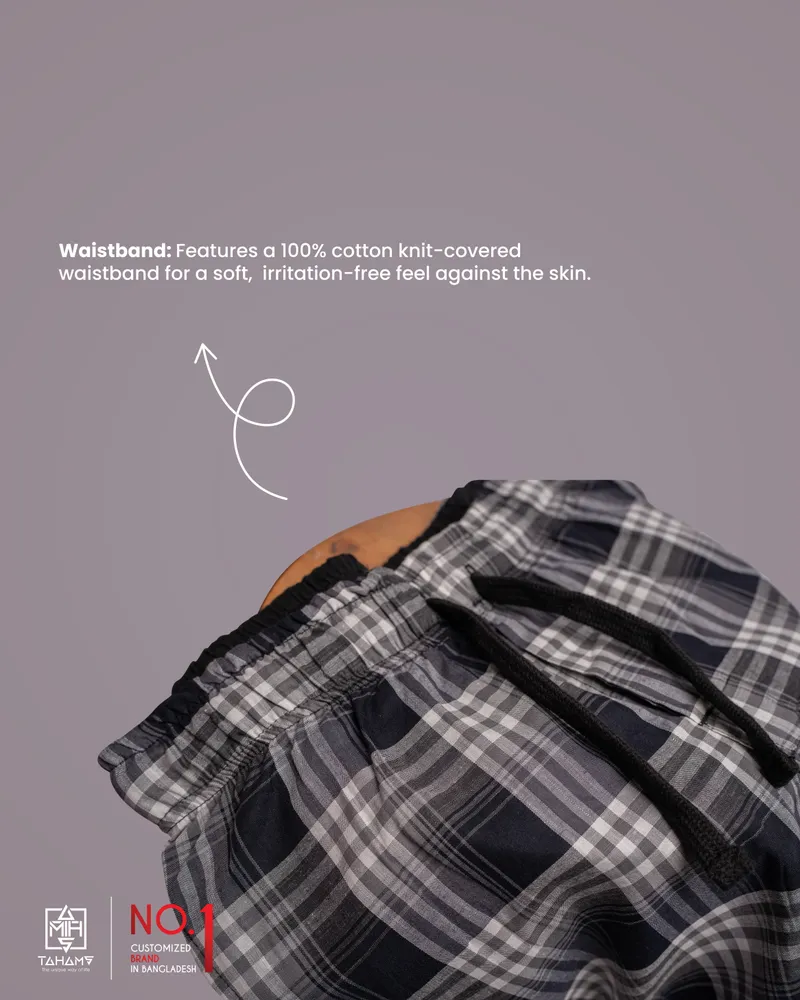 	Black Check Relaxed Fit Trouser  