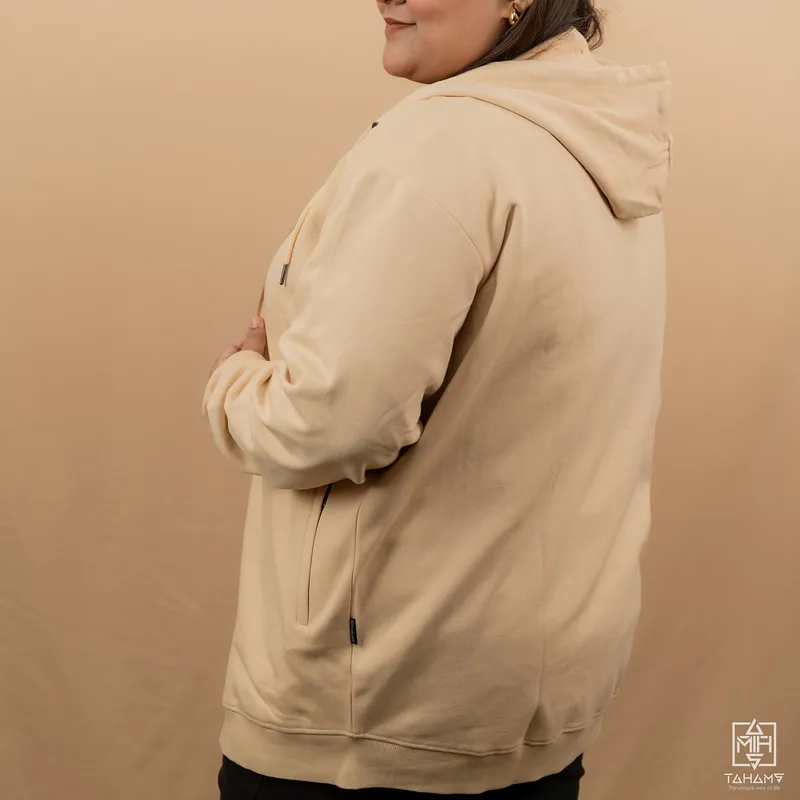 Elite Sandy Beige Full Sleeve Zipper Hoodie