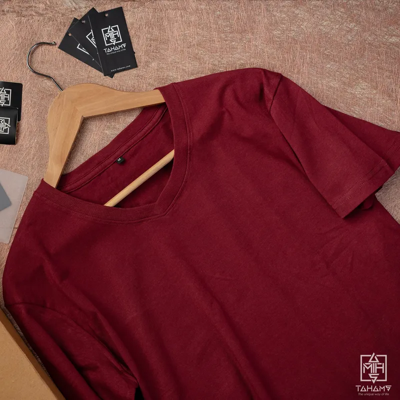  Crimson Maroon Vneck