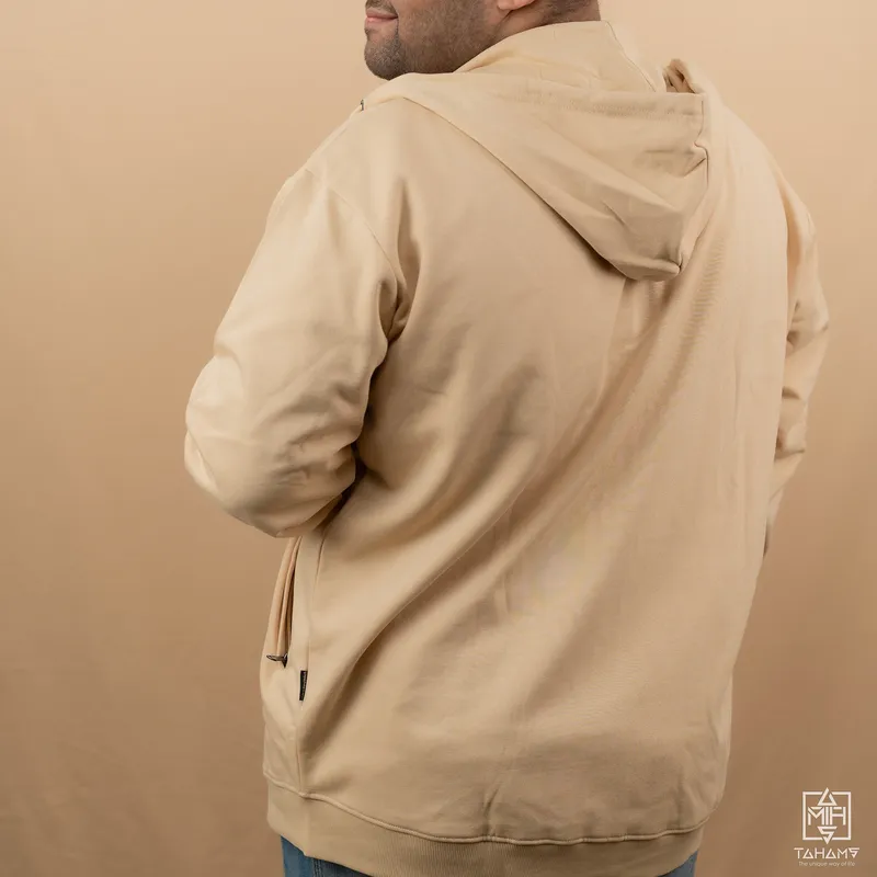 Elite Sandy Beige Full Sleeve Zipper Hoodie