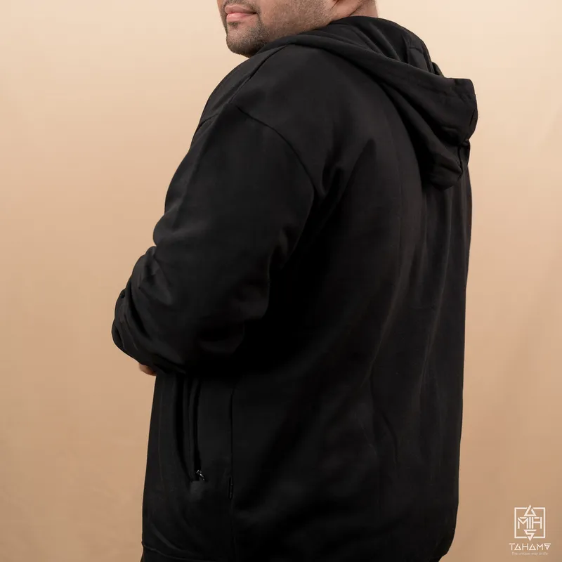 Elite Raven Black Full Sleeve Zipper Hoodie
