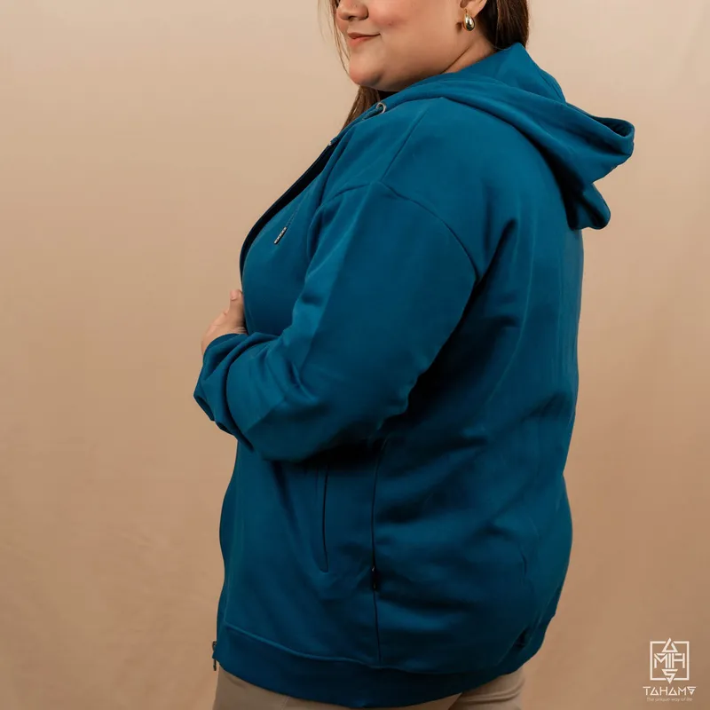 Elite Aquamarine Full Sleeve Zipper Hoodie