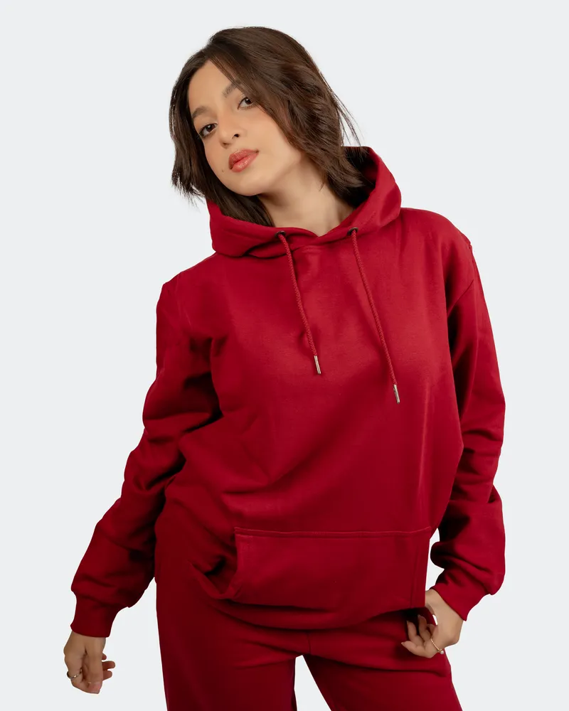 Elite Wine Red Kangaroo Pocket Hoodie