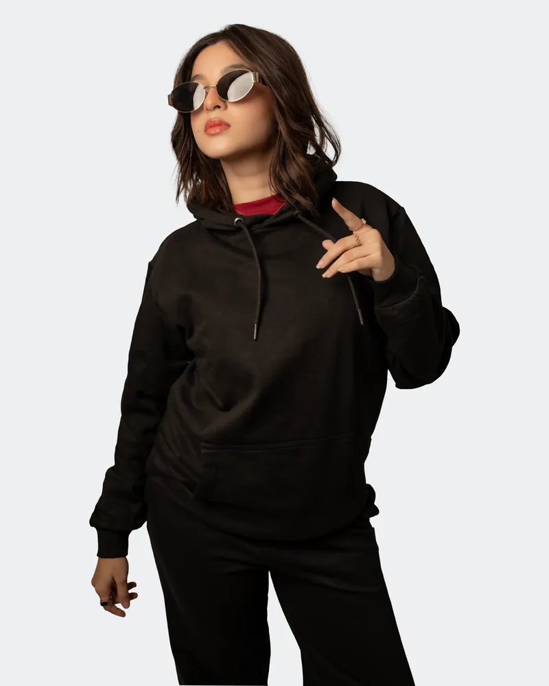Elite Raven Black Kangaroo Pocket Hoodie