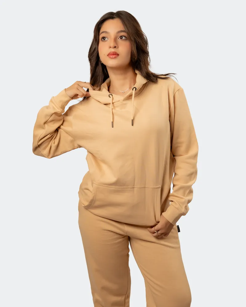 Elite Sandy Beige Kangaroo Pocket Hoodie