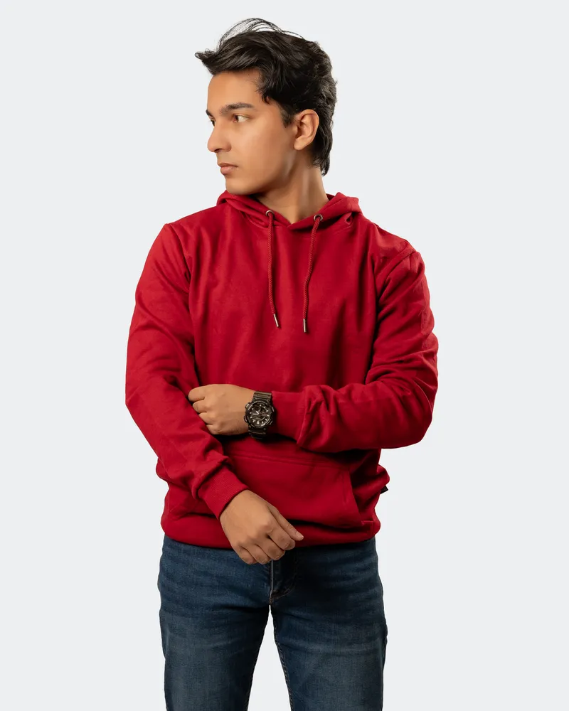 Elite Wine Red Kangaroo Pocket Hoodie
