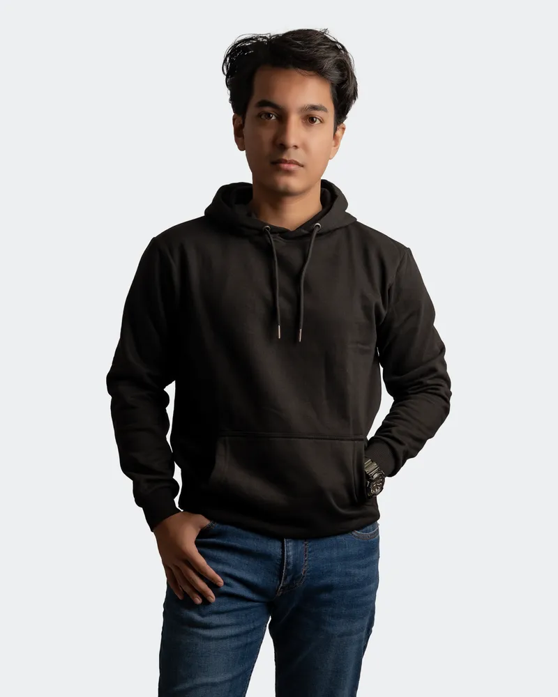 Elite Raven Black Kangaroo Pocket Hoodie