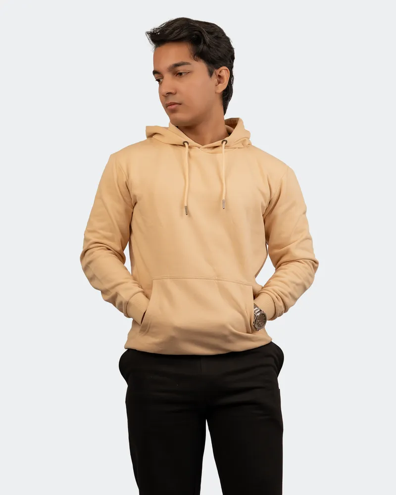 Elite Sandy Beige Kangaroo Pocket Hoodie