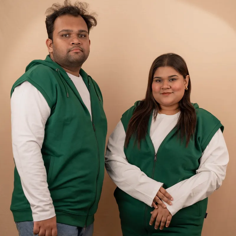 2X Elite Emerald Green Sleeveless Zipper Hoodie