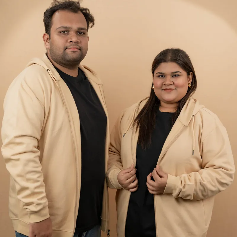 2X Elite Sandy Beige Full Sleeve Zipper Hoodie	