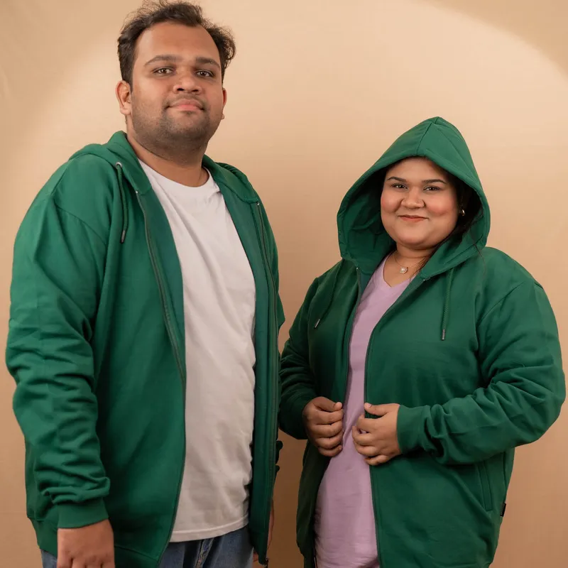 2X Elite Emerald Green Full Sleeve Zipper Hoodie