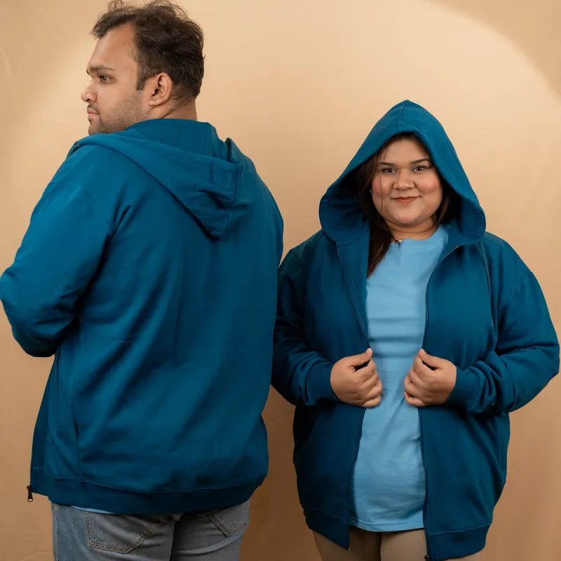 2X Elite Aquamarine Full Sleeve Zipper Hoodie	