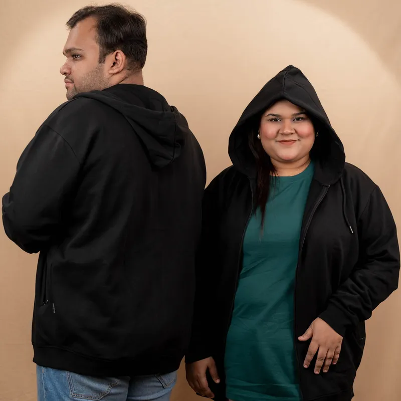 2X Elite Raven Black Full Sleeve Zipper Hoodie	