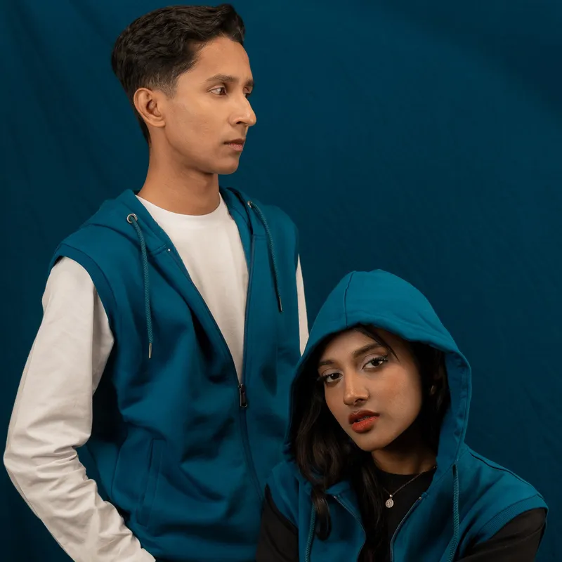 2X Elite Aquamarine Sleeveless Zipper Hoodie