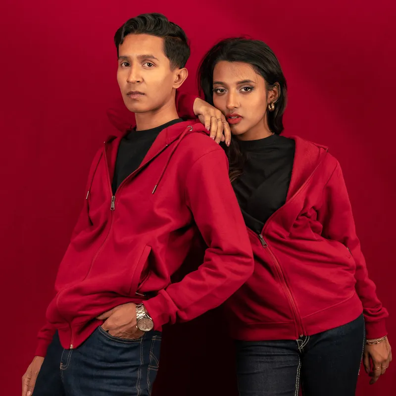 2X Elite Wine Red Full Sleeve Zipper Hoodie