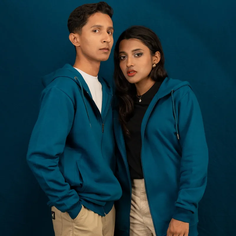 2X Elite Aquamarine Full Sleeve Zipper Hoodie