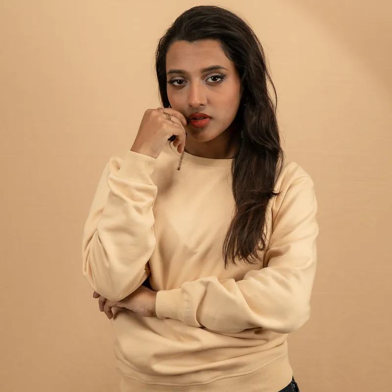 Elite Sandy Beige Full Sleeve Sweatshirt