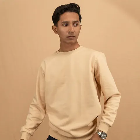 Elite Sandy Beige Full Sleeve Sweatshirt