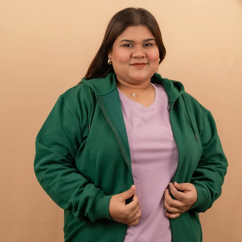 Elite Emerald Green Full Sleeve Zipper Hoodie
