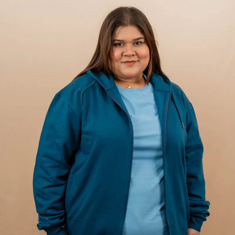 Elite Aquamarine Full Sleeve Zipper Hoodie