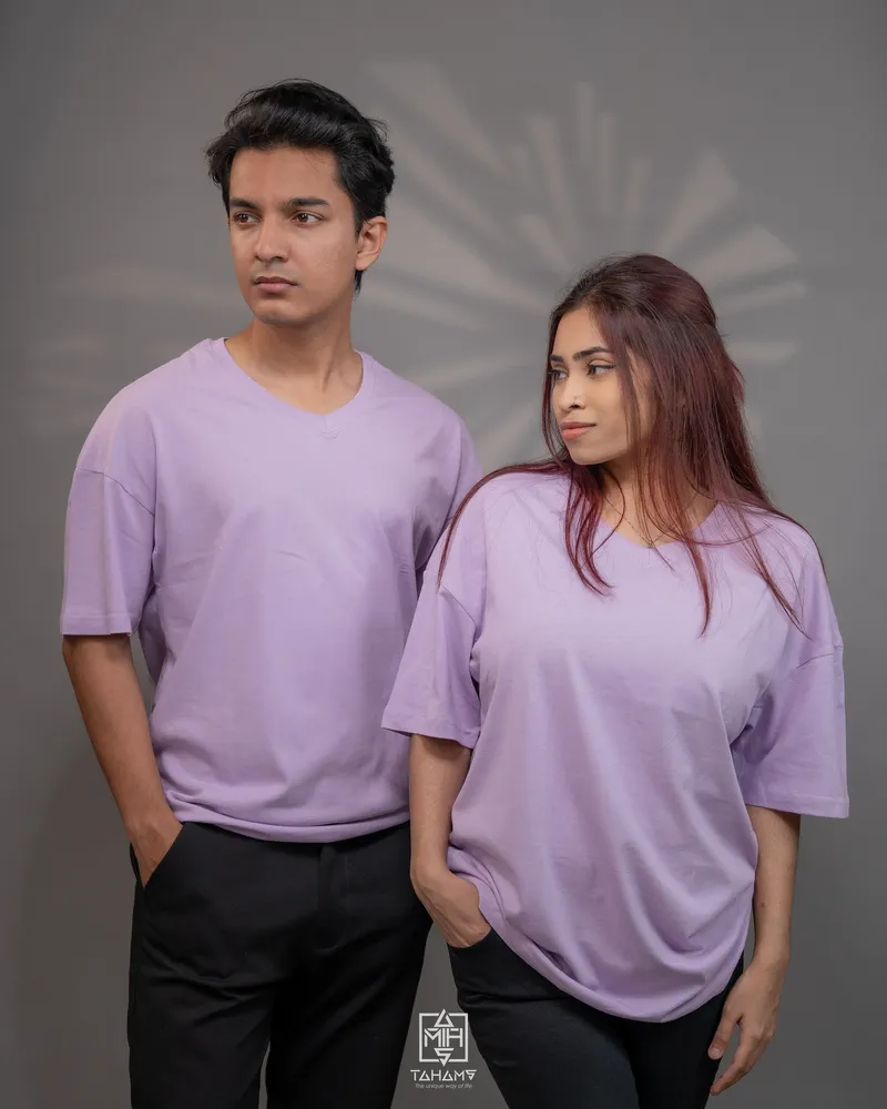 Bliss Lavender Drop Shoulder Vneck