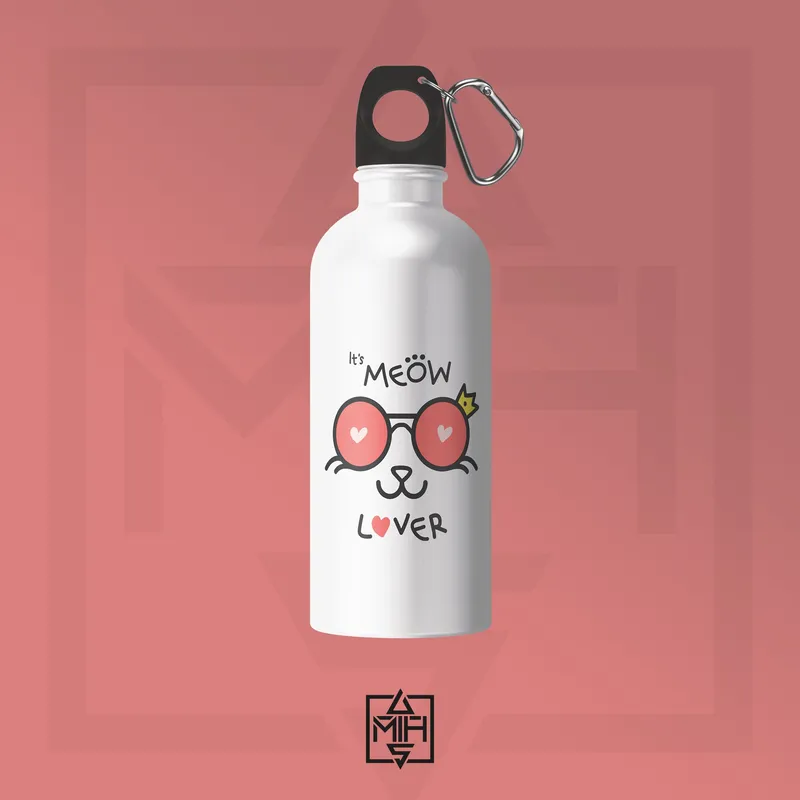 Custom Cat Lover Water Bottle - 600ML
