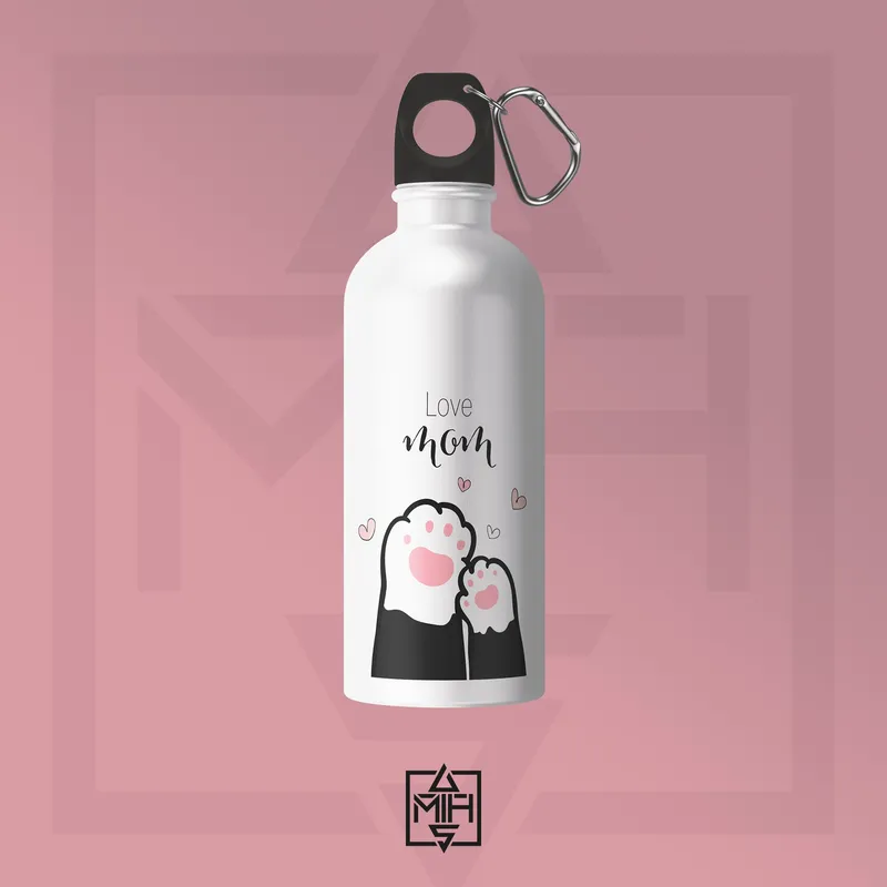 Custom Cat Lover Water Bottle - 600ML