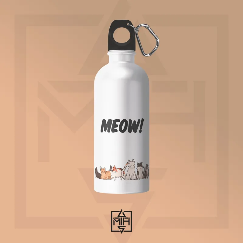 Custom Cat Lover Water Bottle - 600ML