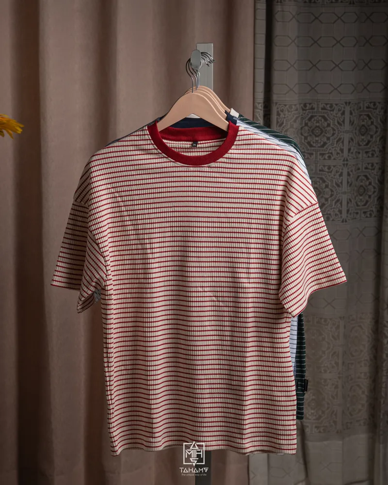 Cream Red Signature Stripped Drop 