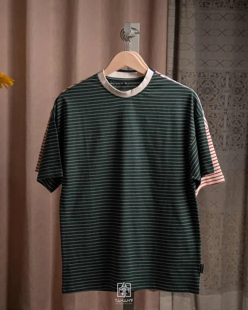 Green White Signature Stripped Drop 