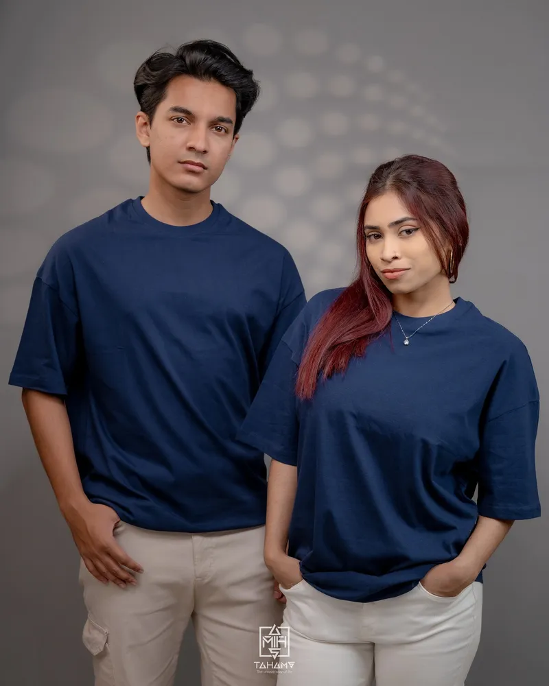 Ocean Navy Blue Drop Shoulder